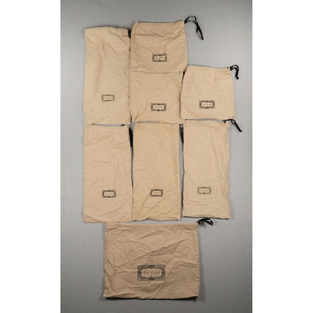 Vintage Gucci Dust Bags Lot of 8 Drawstring Shoe Handbag Storage Bags Assorted